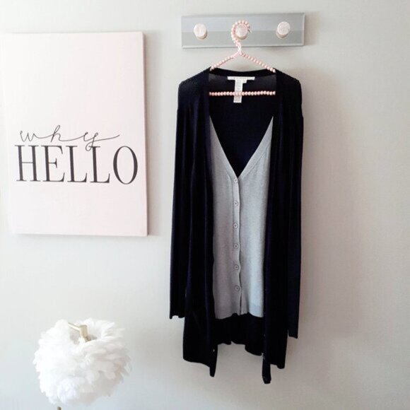 EUC Max Studio black  &  grey longline cardigan sweater, L - Picture 7 of 8